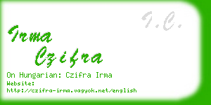 irma czifra business card